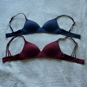 2 women’s bra la senza navy and burgundy